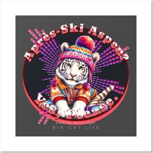 Apres-Ski Aspen Groovy Beanie White Tiger 65T Posters and Art